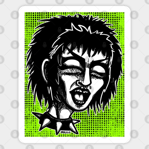 Punk Halftones Sticker by Jan Grackle